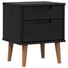 vidaXL Noćni ormar MOLDE Crna 40 x 35 x 48 cm Masivna borovina