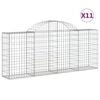 vidaXL Lučne gabionske ko&scaron;are 11 kom 200x30x80/100cm pocinčano željezo