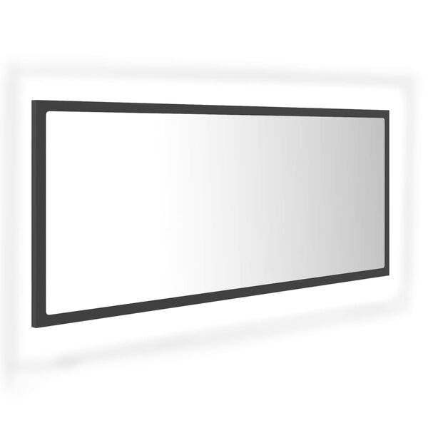 vidaXL LED kupaonsko ogledalo sivo 100x8,5x37 cm akrilno