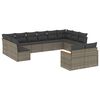 vidaXL 12-dijelni set vrtnih sofa od poliratana s jastucima sivi