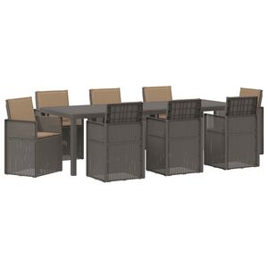 vidaXL Vrtni set za objed 9 kom. Svijetlosiva i taupe PP