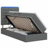 vidaXL LED krevet za pohranu s madracem Tamnosiva 100 x 200 cm Tkanina