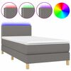 vidaXL Krevet box spring s madracem LED tamnosivi 100x200 cm tkanina