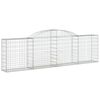 vidaXL Gabionska ko&scaron;ara s lukom 300x30x80/100 cm pocinčano željezo
