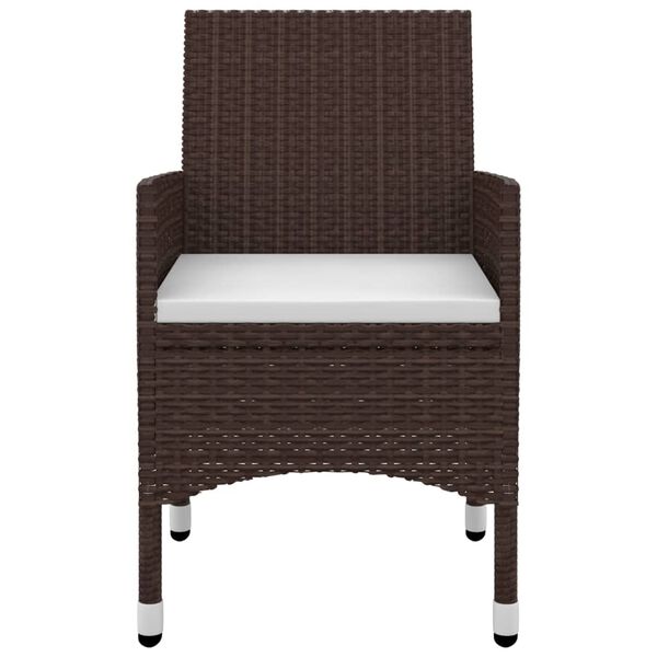 vidaXL 5-dijelni vrtni blagovaonski set s jastucima poliratan i staklo