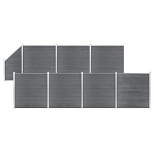 vidaXL Set WPC ograda 7 kvadratnih + 1 kosa 1311 x 186 cm sivi