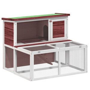 vidaXL Kavez za zečeve boja kave 102x90x84,5 cm od masivne borovine