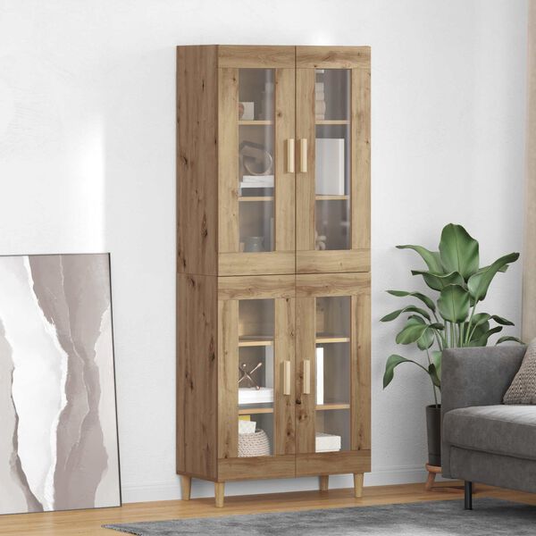 vidaXL Highboard Umjetnički hrast 69,5 x 34 x 180 cm Konstruirano drvo