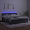 vidaXL Krevet box spring s madracem LED tamnosivi 160x200 cm bar&scaron;un