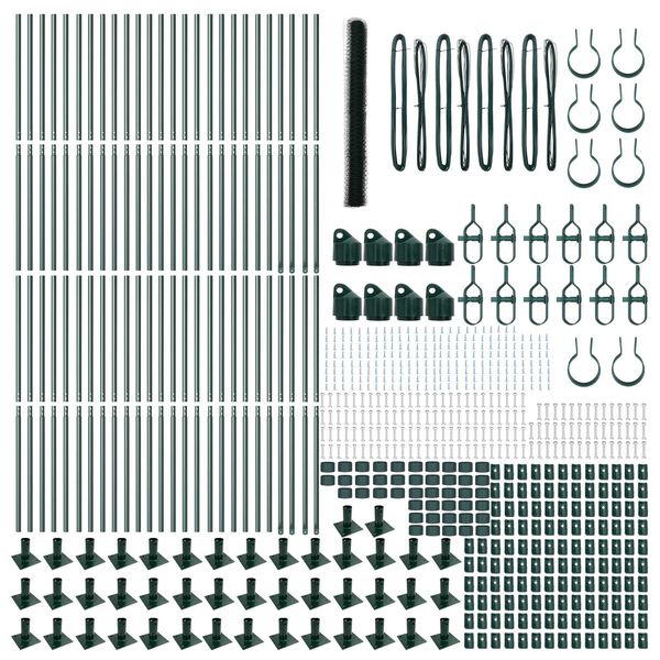 vidaXL Ograda s stupovima Zelena 1.6 x 100 m Čelik prekriven PVC-om