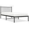 vidaXL Metalni okvir za krevet s uzglavljem crni 90x200 cm