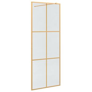 vidaXL Zid za walk-in tu&scaron; Zlatno 80 x 195 cm Staklo otporno na udarce