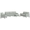 vidaXL 4-dijelni set sofa s jastucima svjetlosivi bar&scaron;unasti
