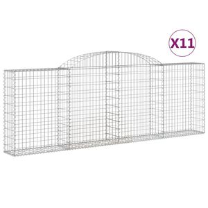 vidaXL Lučne gabionske ko&scaron;are 11kom 300x30x100/120cm pocinčano željezo