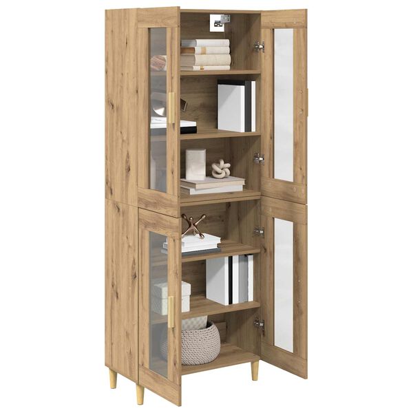 vidaXL Highboard Umjetnički hrast 69,5 x 34 x 180 cm Konstruirano drvo