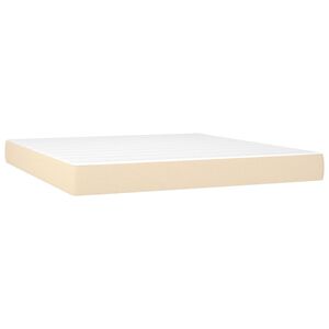 vidaXL Madrac s džepičastim oprugama srednje tvrdoće krem 160x200x20 cm od tkanine