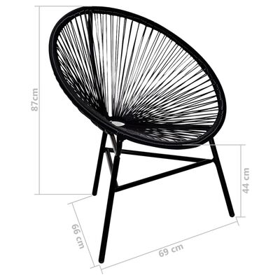 vidaXL Vrtna okrugla stolica poliratan crna