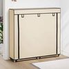 282433 vidaXL Shoe Cabinet with Cover Cream 115x28x110 cm Fabric