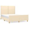 vidaXL Okvir za krevet bez madraca krem 140 x 190 cm od tkanine