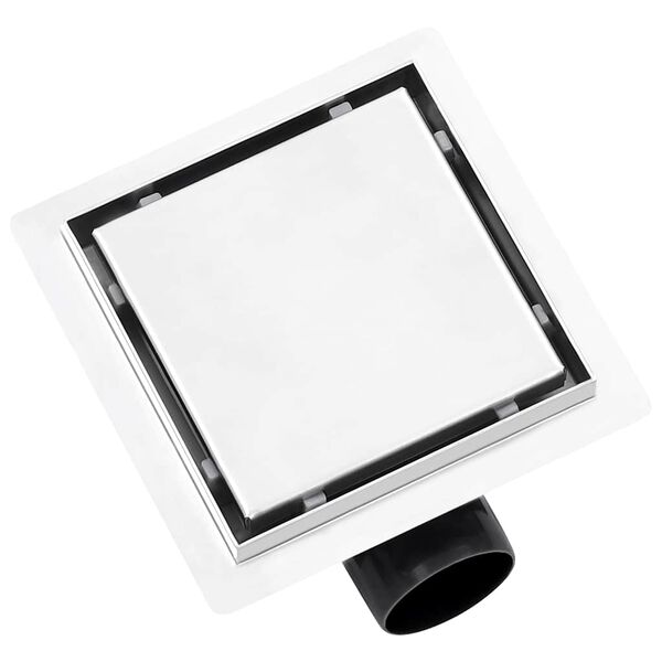 vidaXL Odvod za tu&scaron; s poklopcem 2-u-1 15 x 15 cm od nehrđajućeg čelika
