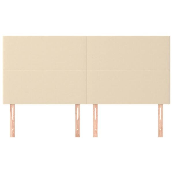 vidaXL Uzglavlje krem boje 160x5x118/128 cm tkanina
