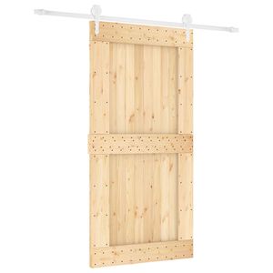vidaXL Klizna vrata Prirodna i bijela 100 x 210 cm Čvrsta borovina