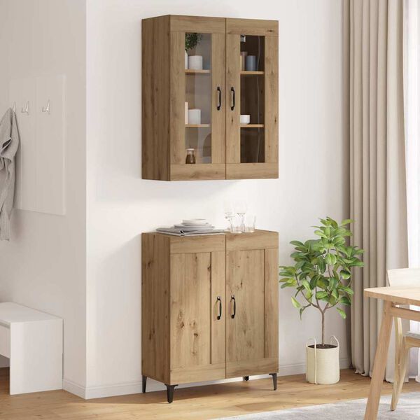vidaXL Highboard Umjetnički hrast 69,5 x 34 x 180 cm Konstruirano drvo