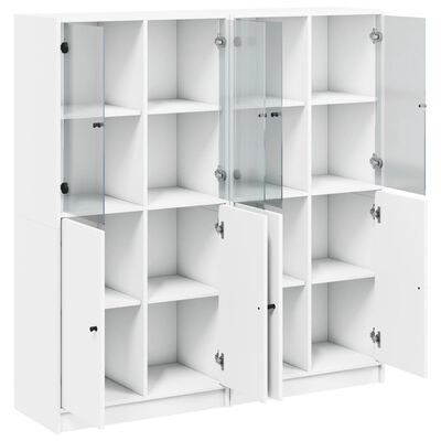 vidaXL Regal za knjige s vratima bijeli 136 x 37 x 142 cm drveni