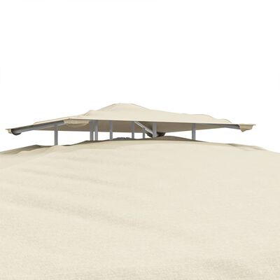 vidaXL Sjenica s dvostrukim krovom krem 3 x 3 x 2,68 m od tkanine