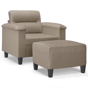 vidaXL Fotelja s tabureom od mikrovlakna 60 cm smeđesiva