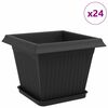 vidaXL Saksije za biljke 24 pcs Crna 28,5 x 28,5 x 22 cm Plastika