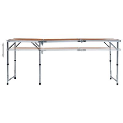 vidaXL Sklopivi stol za kampiranje aluminijski 180 x 60 cm