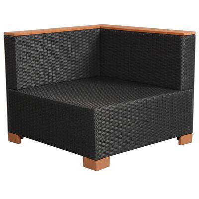 vidaXL Vrtna sofa od poliratana crna
