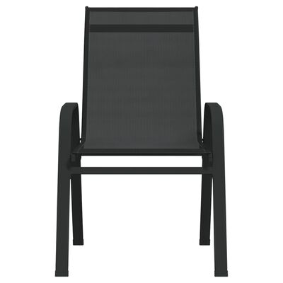 vidaXL Složive vrtne stolice od tekstilena 6 kom crne