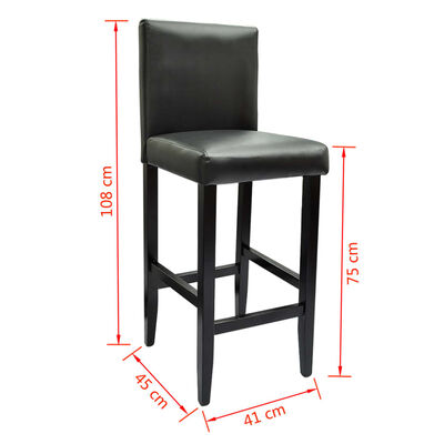 vidaXL Barske stolice od umjetne kože 4 kom crne