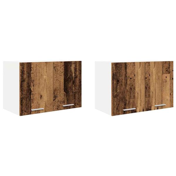 vidaXL Viseći ormarić 2 pcs Stari drvo i bijela 60 x 31 x 40 cm
