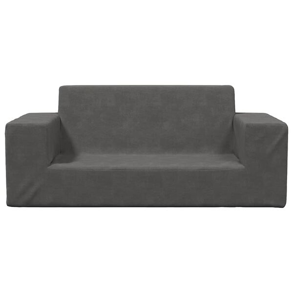 vidaXL Dječji dvosjed antracit od mekanog pliša