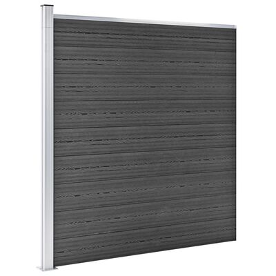 vidaXL Set panela za ogradu WPC 1218 x 186 cm crni