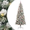 vidaXL Umjetno božićno drvce s nogom Zelena i bijela 240 cm