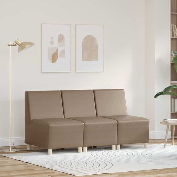vidaXL Modularna sofa bez naslona 3 pcs Boja cappuccina