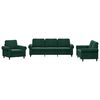 vidaXL 3-dijelni set sofa s jastucima tamnozeleni bar&scaron;unasti