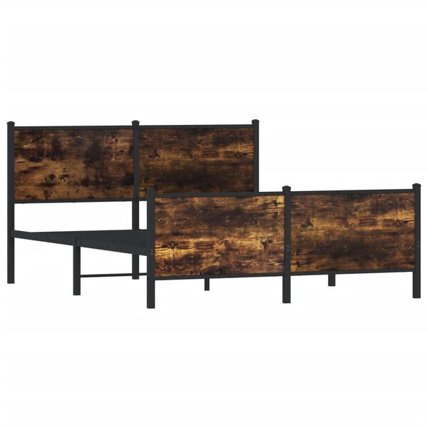 vidaXL Metalni okvir kreveta bez madraca boja hrasta 150x200 cm
