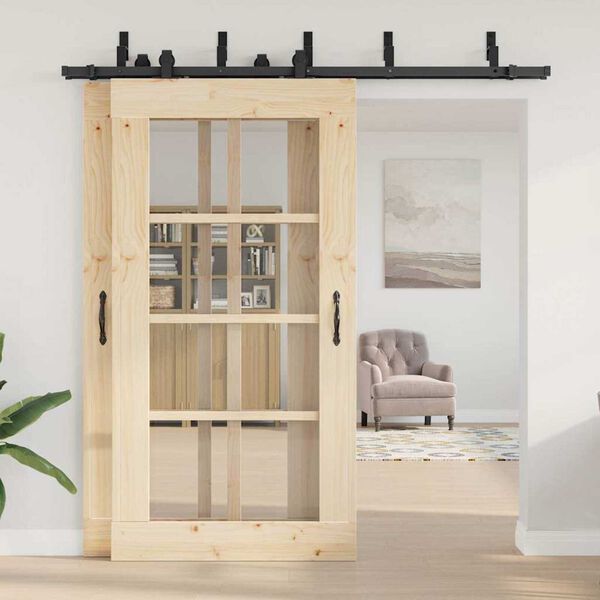 vidaXL Pribor za klizna vrata 213,5 cm čelični crni