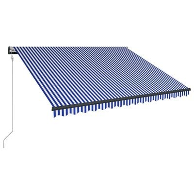 vidaXL Tenda sa senzorom za vjetar LED 300 x 250 cm plavo-bijela