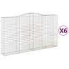 vidaXL Lučne gabionske ko&scaron;are 6 kom 400x50x220/240cm pocinčano željezo