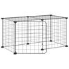 vidaXL Kavez za ljubimce s 8 panela i vratima crni 70x35x35 cm čelični