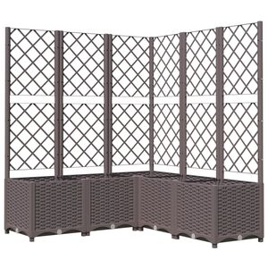 vidaXL Vrtna sadilica s re&scaron;etkom smeđa 120 x 120 x 136 cm PP