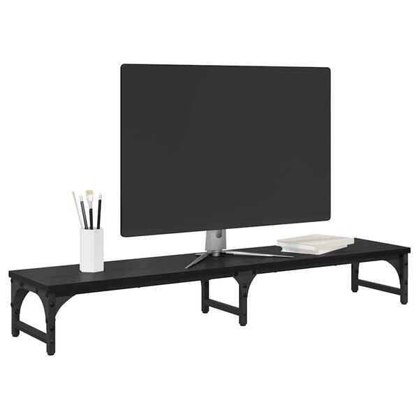 vidaXL Stalak za Monitor Crni hrast 105 x 23 x 15,5 cm