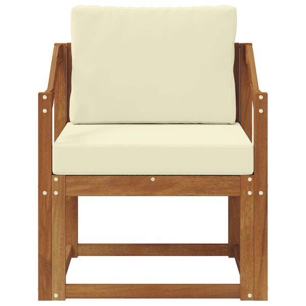 vidaXL Vanjski kauč Čvrsto drvo akacije i poliester Prirodna