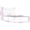 vidaXL Metalni okvir za krevet s uzglavljem bijeli 90x200 cm